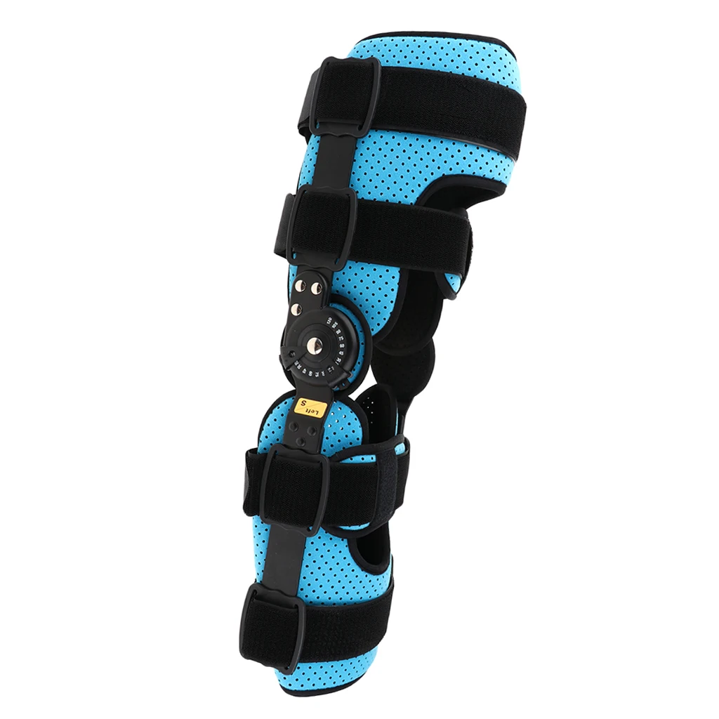 Adjustable Hinged Knee Orthosis Brace Support Ligament Sport Orthopedic Splint Osteoarthritis Knee Pads - S / M