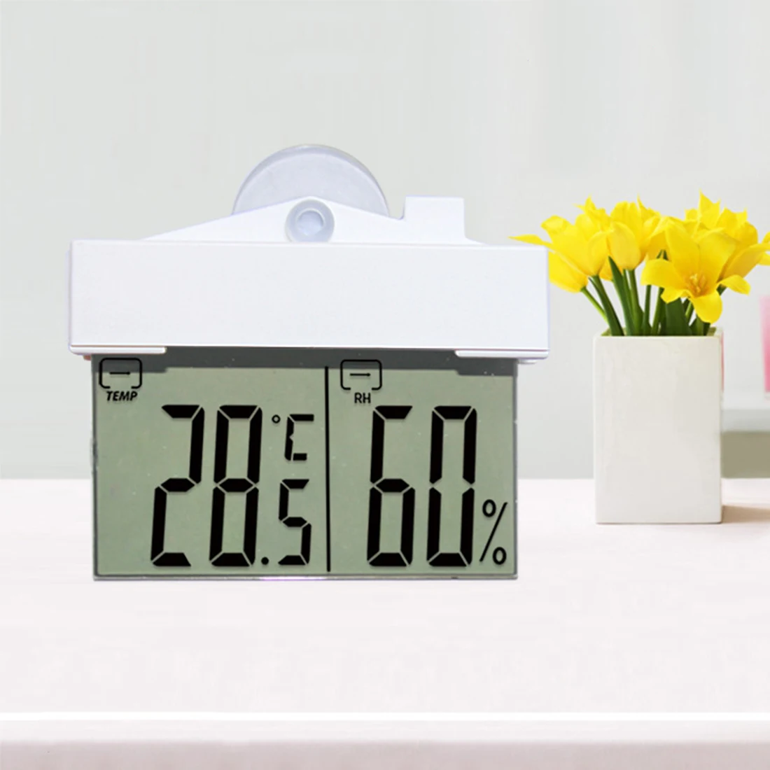 

Worldwide Window Door Digital Transparent Display Thermometer Hydrometer Indoor Outdoor Station