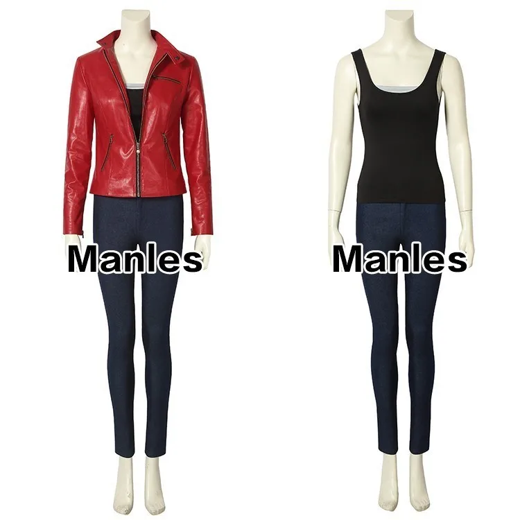 Resident 2 Cosplay Costume Claire Game Heroine Jacket Shirt Carnival Custom Made Halloween Clothes Women Leather Adult Pants