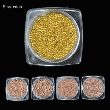 

1 Box Rose Gold Caviar Manicure Nail Art Mini Ball Beads Rhinestones for Nails Micro Rhinestone Crystal 3D Nail Art Decorations