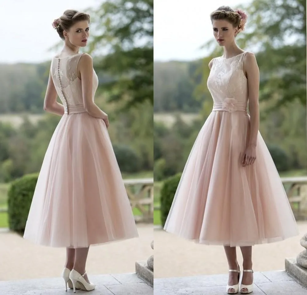 Pink Short Vintage Wedding Dresses Fashion Pink Short Vintage Wedding Dresses