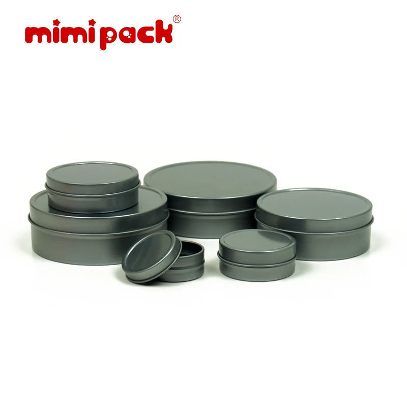 

mimipack 24 pcs, 4/6/8/12/16 oz Shallow Round Slip Lid Tin Cans, 6 Colors Tinplate Trinket Storage Tin Box Case
