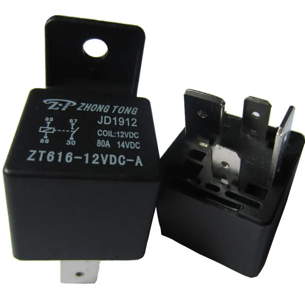 EE support 10Pcs Black Car Truck Auto Heavy 12V 80A 80 AMP SPST Relay Relays 4 Pin 4P XY01in