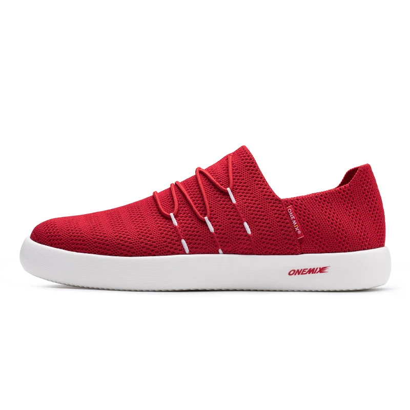 ONEMIX/ мужские водонепроницаемые Мокасины без шнуровки; дезодорант; стелька; поглощающий свет; женская обувь; универсальные кроссовки для прогулок - Цвет: red