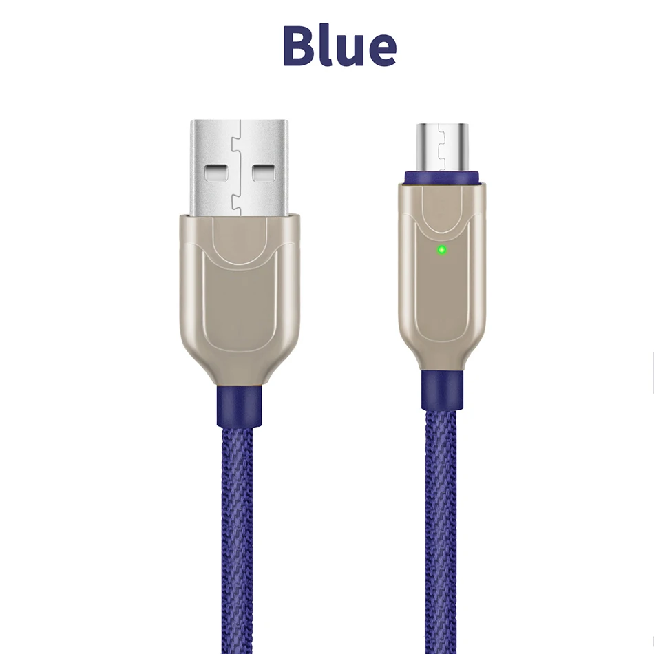  NOHON Universal Charge Sync Data Cable For Xiaomi Redmi 5 Note 4 4X Alloy Micro USB With LED For Samsung S7 S6 Charge Cord Line (9)
