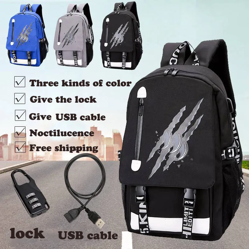 

anime One Piece glitter backpack 2019 men women school bag Big capacity kanken laptop backpack royal never give up usb backpacks