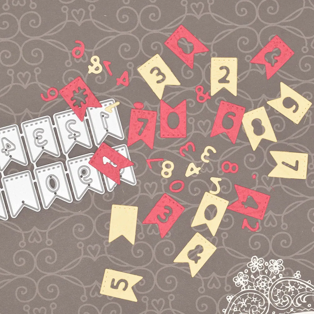 

Banner Digital Numbers Metal Cutting Dies Embossing Dies For Scrapbooking Card Album Gift Decoration