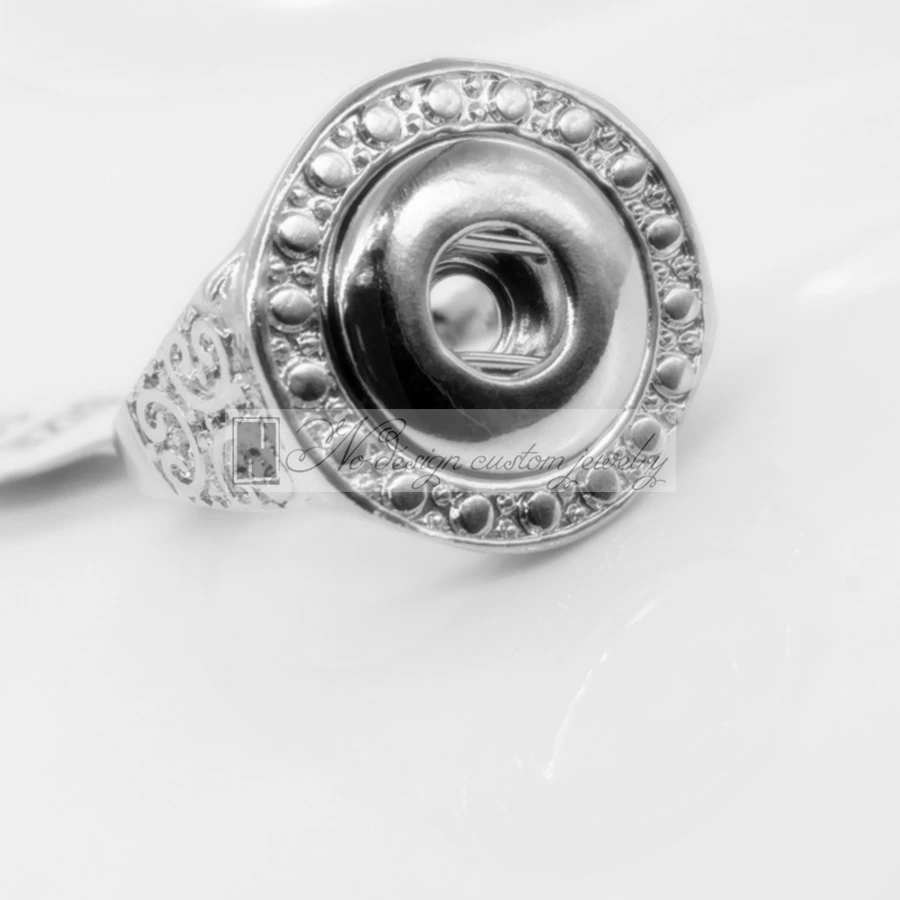 no design jewelry Quality assurance alloy silver snap button ring