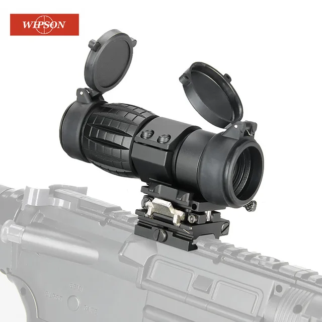 US $17.50 WIPSON Optic sight 3X Magnifier Scope Compact Hunting Riflescope Sights with Flip Up cover Fit for 
