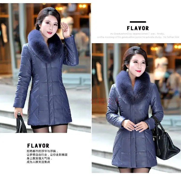 Women Winter Padded Jacket Artificial Fur Collar Thick Warm Winter Coat Women Female 2018 Plus Size 8XL Long Jackets Women CH734 (9)
