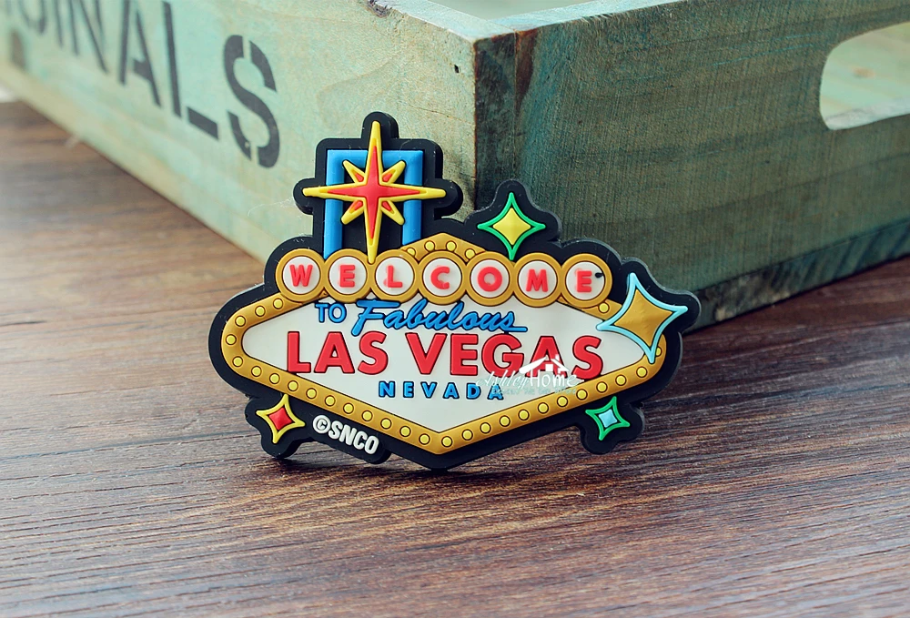 Las Vegas Nevada USA ТУРИСТИЧЕСКИЙ СУВЕНИР 3D резиновый магнит на холодильник идея подарка