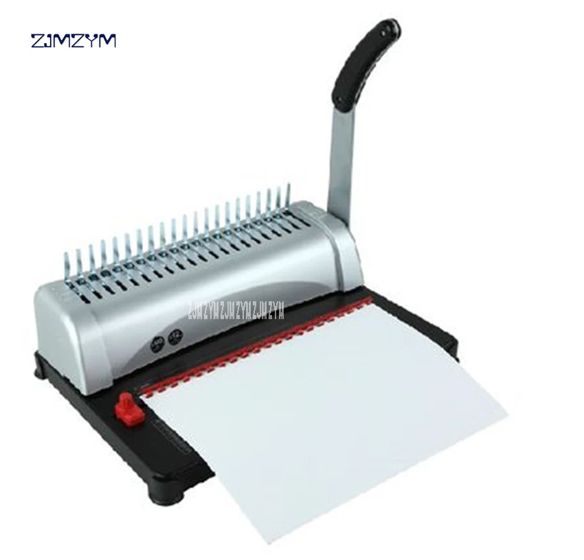 21 Hole 450 Sheets Handle Manual Comb Binding Machine Paper Punch Binder Office