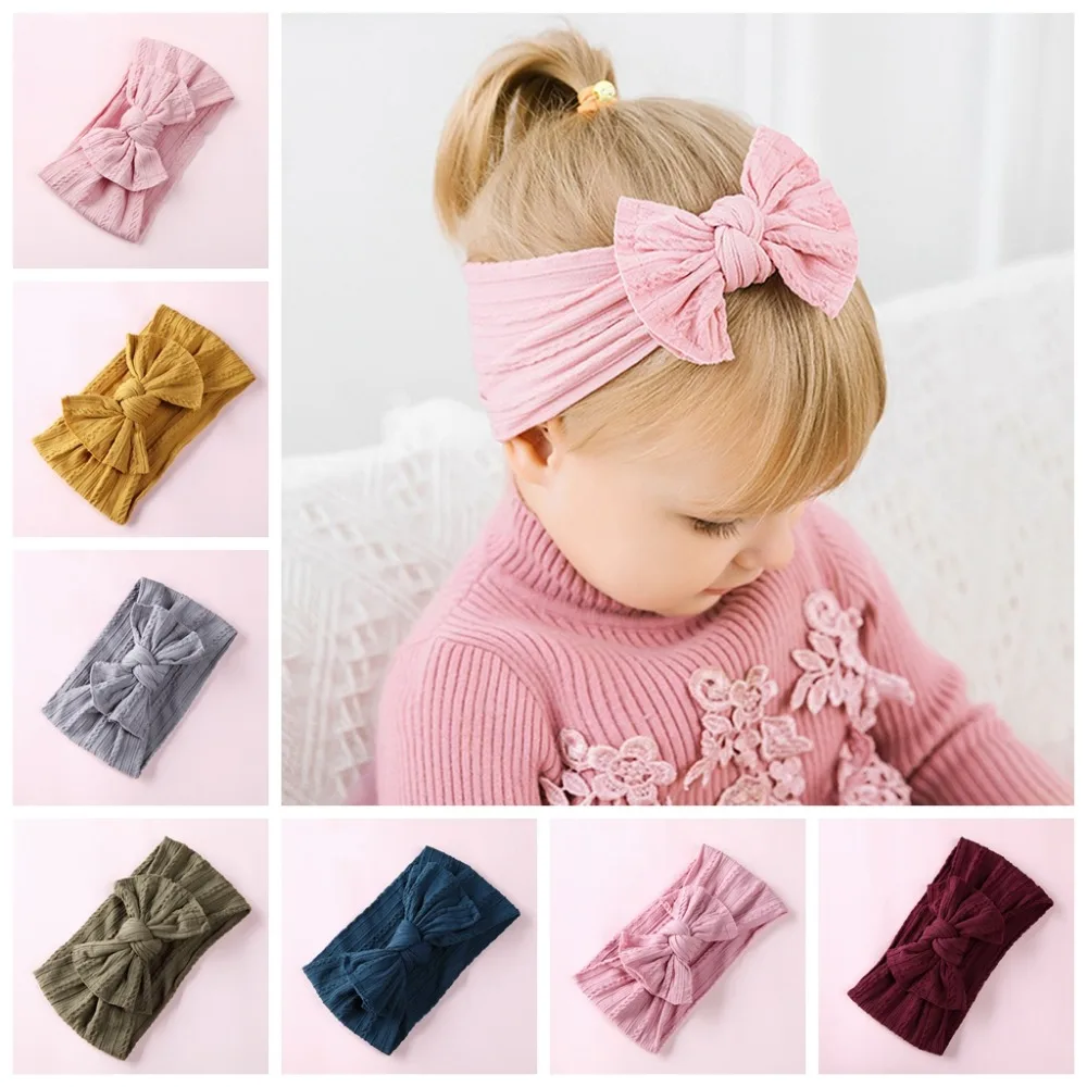 Cable Knit Nylon Bow Headwrap One size fits most Knot Turban Headbands 27 Colors available | Аксессуары для одежды