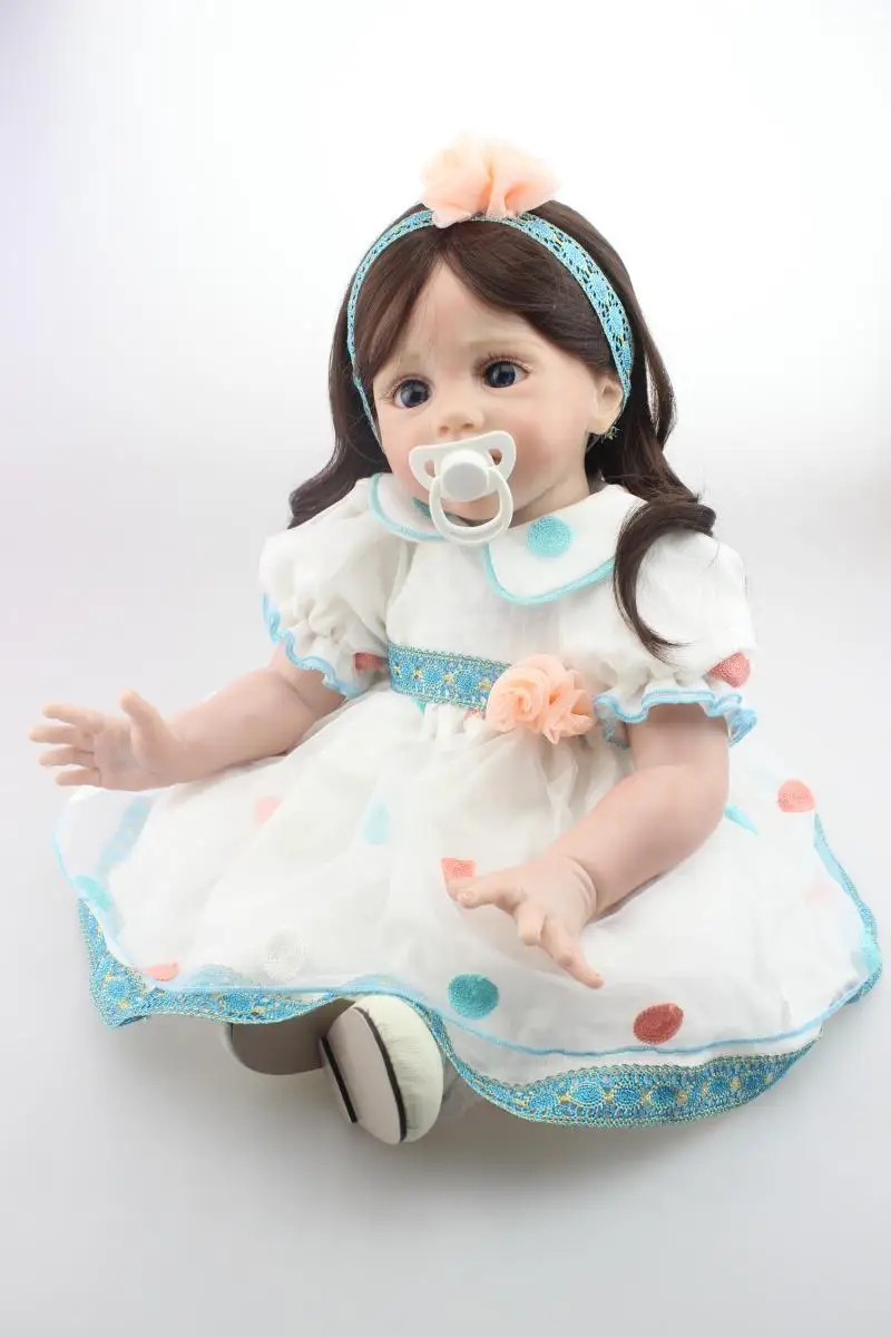 

24 inch Reborn Toddler Girl Dolls with Brown Curly Hair High Grade Princess Doll Birthday Gifts Girls' Brinquedos Xmas Gifts