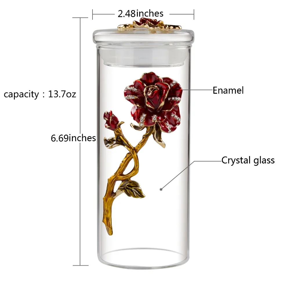 Кофейник банка для чая Хрустальная эмаль Роза контейнер для хранения Кухонный Контейнер
