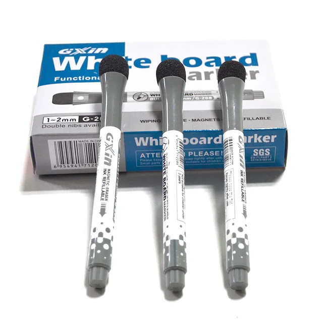 Buy YIBAI 12Pcs/Lot Whiteboard Marker Pen,Dry Erase Markers Pen Grey