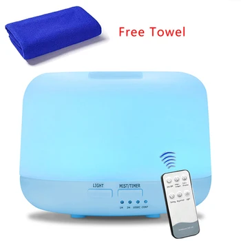 

300ML Aroma Essential Oil Diffuser Air Humidifier With Wood Grain Remote Control Aromatherapy Diffuser 7 Color LED Lamp For Home