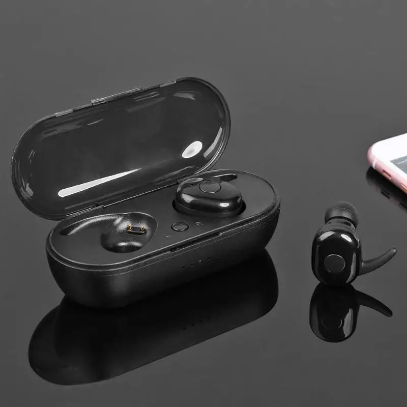 

TWS-1350 Bluetooth 5.0 Wireless Earphones with Charging Box Handsfree Sport Driving Headset with Mic Portable Mini Earbuds
