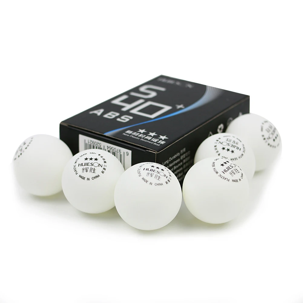 6pcs/pack Plastic Table Tennis Balls 3 Star ABS White Ping Pong Balls ...