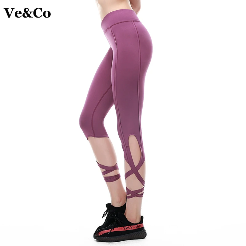 VE&CO Ballerina Yoga Pants Sport Leggings Ballet Dance Tight Bandage