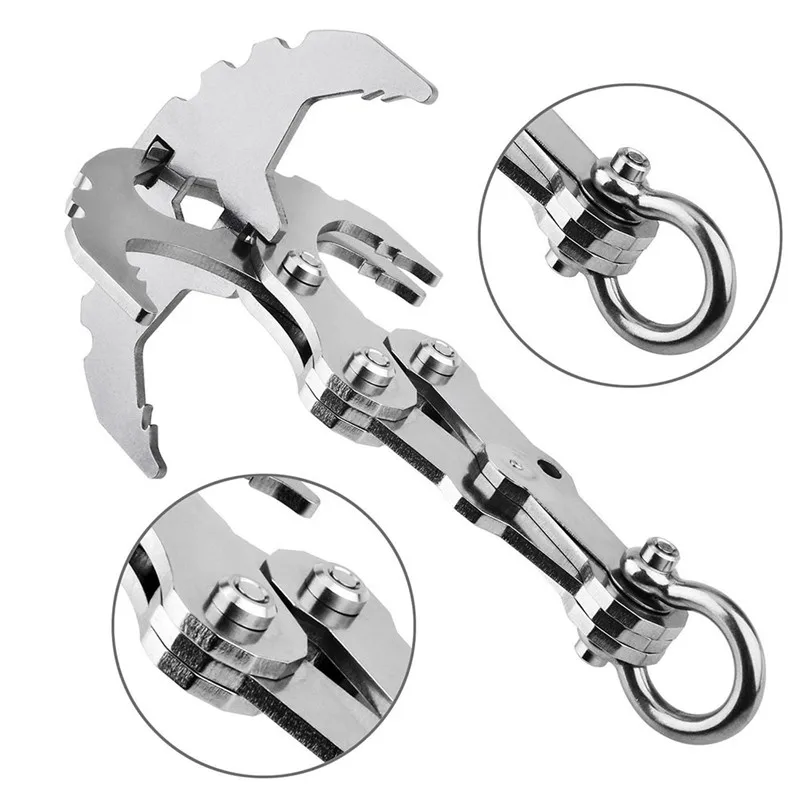 

Climbing Accessories Survival Grappling Hook Claw with Bag Tree Rock Climbing Gear Grapple EDC Tool Folding Gravity Hook