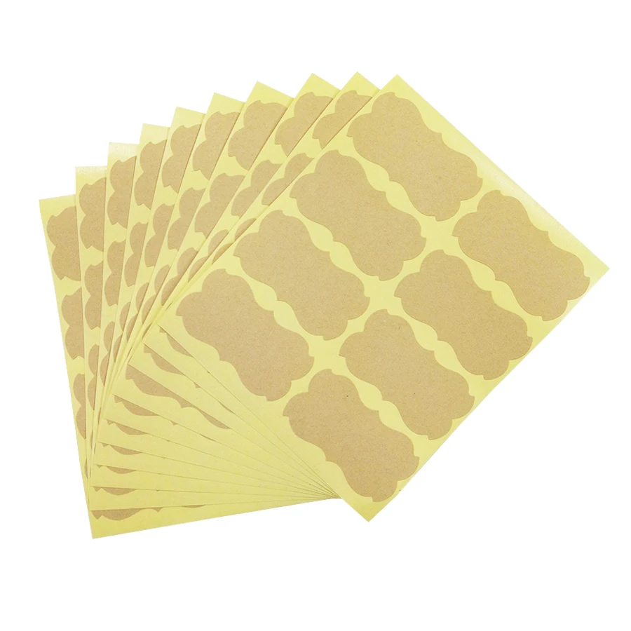 80 Pcs/lot Kraft Paper Blank Irregular Seal Sticker Paper Adhesive DIY Decoration Handmade Products Gift Package Label