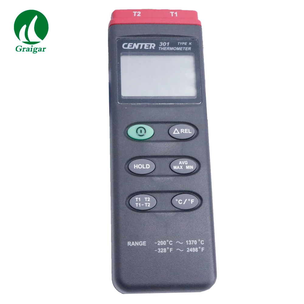 

CENTER-301 Portable K Type Digital Thermometer Dual Inputs with Range -200~1370C