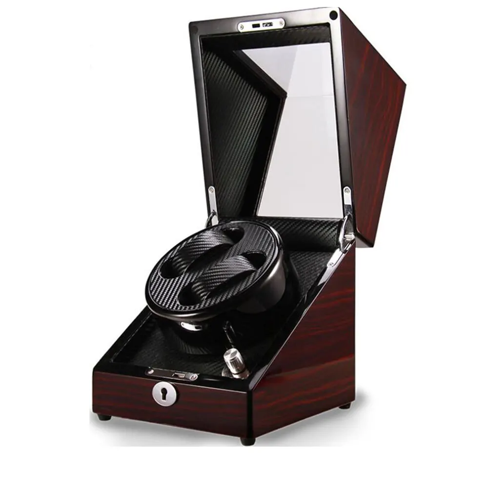 

SKYDOVE Black Watch Winder Wooden 2+0 Box Motor Automatic Mechanism Gratis Verzending Piano Paint Drop Shipping