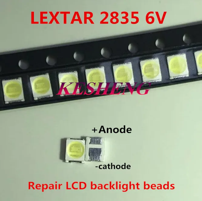50 шт. LEXTAR 2835 3528 1210 6 в 2 Вт SMD светодиодный для ремонта ТВ ПОДСВЕТКА холодный белый ЖК-подсветка светодиодный