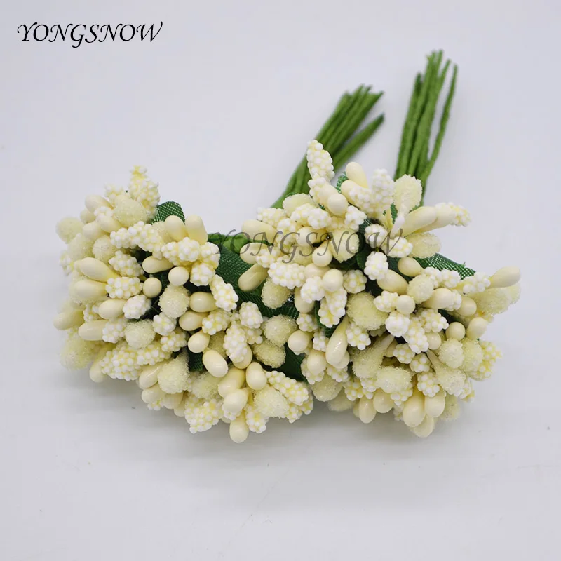 24 шт./лот Pistils Искусственные цветы тутового дерева Stamen бисер цветок Diy Ручная