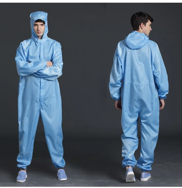 Anti-static Coveralls Clean Clothes Hood Cleanroom Garments Clean food Dust-proof Paint Work Clothing Unisex Protective overalls (8)