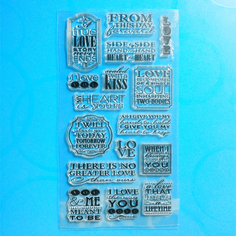 

YLCS200 Love Words Silicone Clear Stamps For Scrapbook DIY Album Paper Cards Decoration Embossing Folder Rubber Stamp 11*20cm