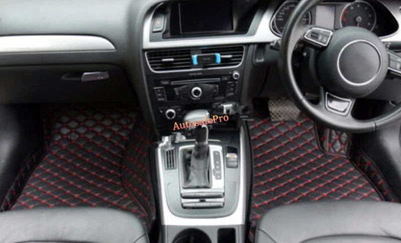 

Right / Left Hand Drive black Red Grid Floor Mat Front Rear Carpets Cover Pad 1set For Audi Q5 8R 2008 - 2015 Waterproof