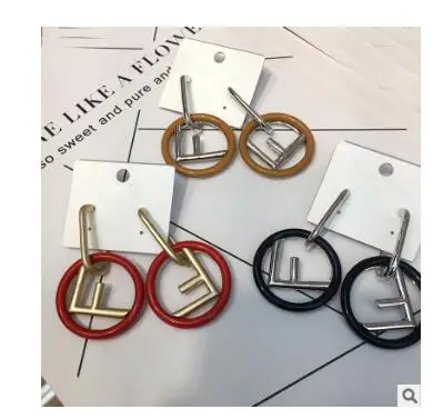 

women Creative circle letter earrings exaggerated big earrings
