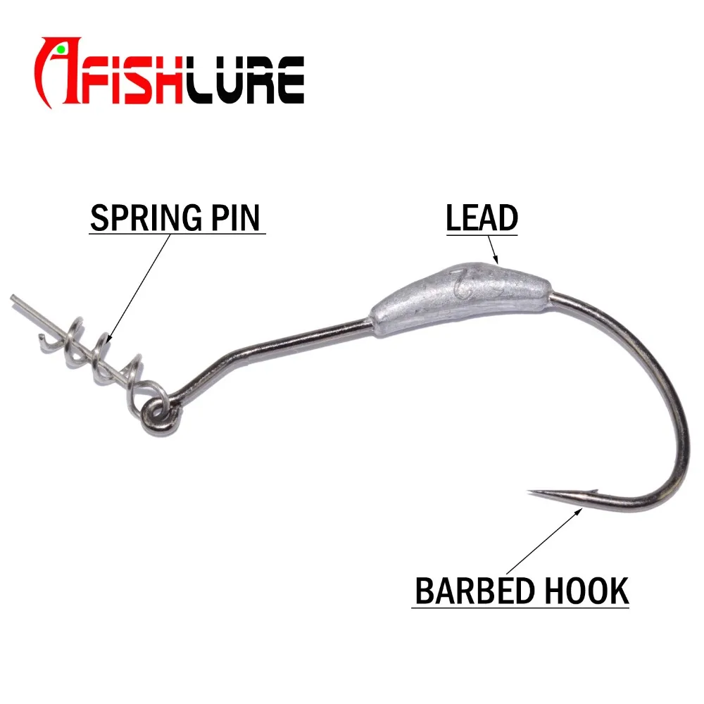 

Soft Bait Hooks 5pcs/lot fishing lure Lead crank hook fish hook add springs add Lead Soft bait Soft worm hooks Fishing tackle