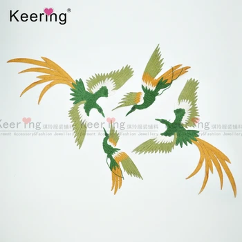 

(1 set)Fashion phoenix bird embroidery combination patch clothes dress adornment of DIY WEF-743