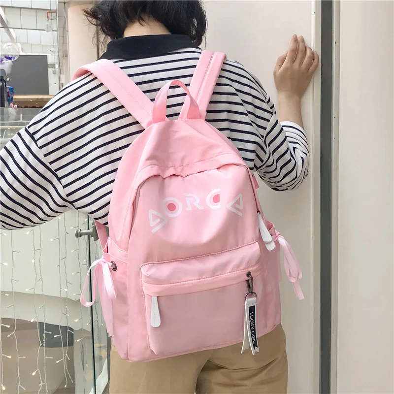 Buy Schoolbag female Korean version of Harajuku student backpack art fresh