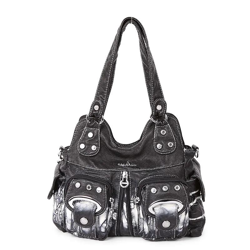 

CGMANA Brand Large Pocket Casual Tote Bags 2018 Women's Handbag Shoulder Crossbody Handbags Soft Leather Capacity Bags For Women