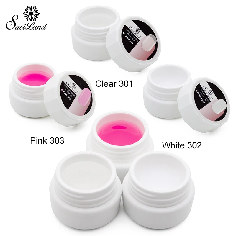 Saviland 5pcs Quick Building Poly Gel Builder Gel Varnish Polygel Acrylic Primer Liquid Nail Extension Nail Art Glitter Tools