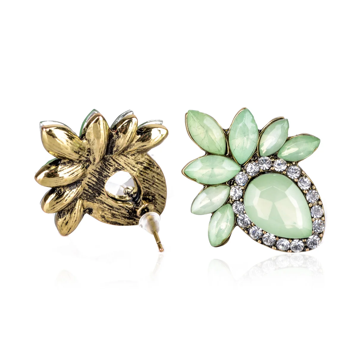 Shellhard Luxury Rhinestone Crystal Stud Earrings Romantic Fashion Elegant Ear Stud Charms Chic Jewelry Birthday Gifts For Women