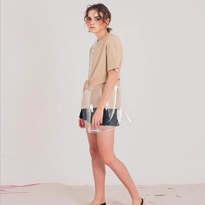 

Fashion Brand Women PVC Clear Tote Hot Designer Large Transparent Handbags Shoulder Messenger Girl Handbag Female Summer Bags 30