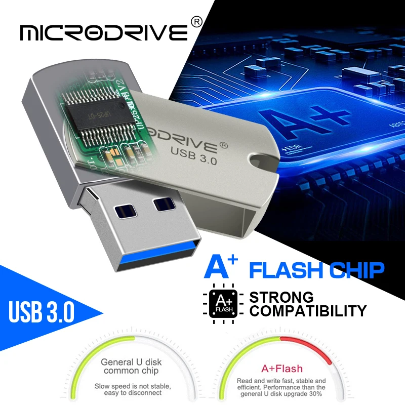 Металлический usb-накопитель Whirl, Micro USB 3,0, быстрая скорость, USB флеш-накопитель, 16 ГБ, 32 ГБ, 64 ГБ, полный объем, 128 ГБ, usb флеш-накопитель с бесплатным кольцом для ключей