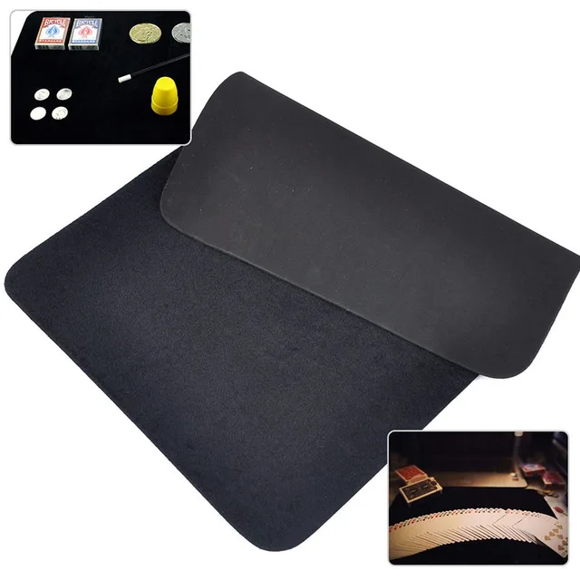 Mayitr Black Playing Card Mat Pad Close Up Magic Magicians Poker Mat