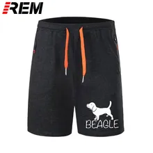 REM мужские шаровары Beagle винтажные Короткие штаны забавная рубашка для влюбленных собак топы с вязаными воротниками Хлопок Плюс Размер трусики короткие брюки