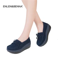 Новинка г. замшевые зимние теплые Туфли без каблуков на танкетке Chaussure Femme женская обувь на платформе для Для женщин дамы большой Размеры Zapatos Mujer