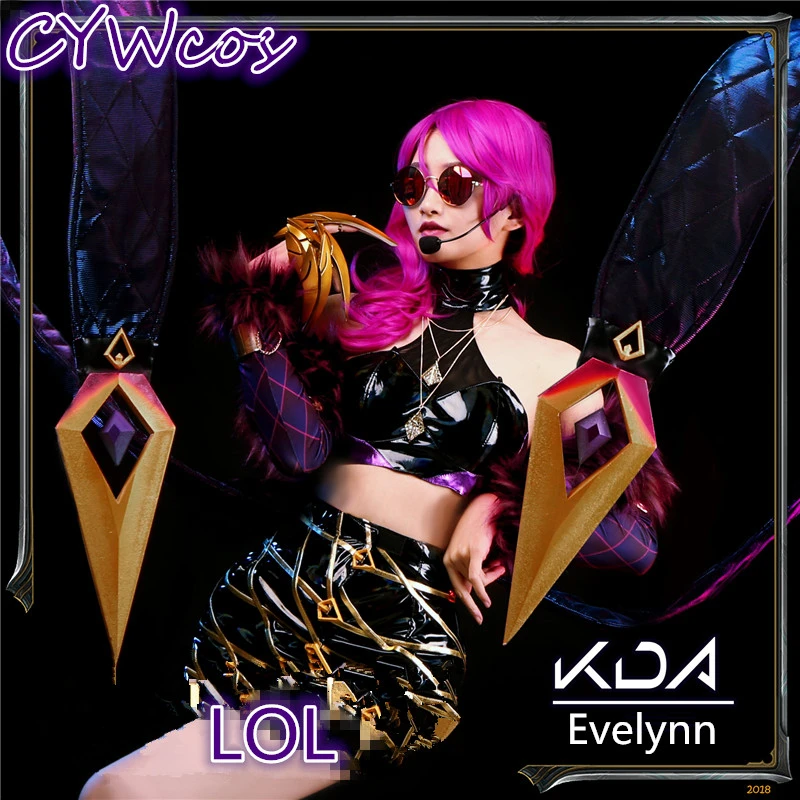

Evelynn KDA Cosplay LOL Idol Singer New Skin K/DA Agony's Embrace Evelynn Cosplay Costume Women Sexy Dress Custom Made Skirt