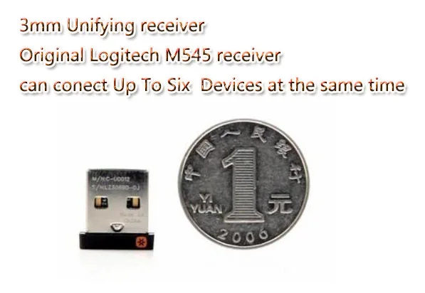 Оригинальный 3 мм Unifying приемник для беспроводной мыши и клавиатуры Logitech M185 M280 M545