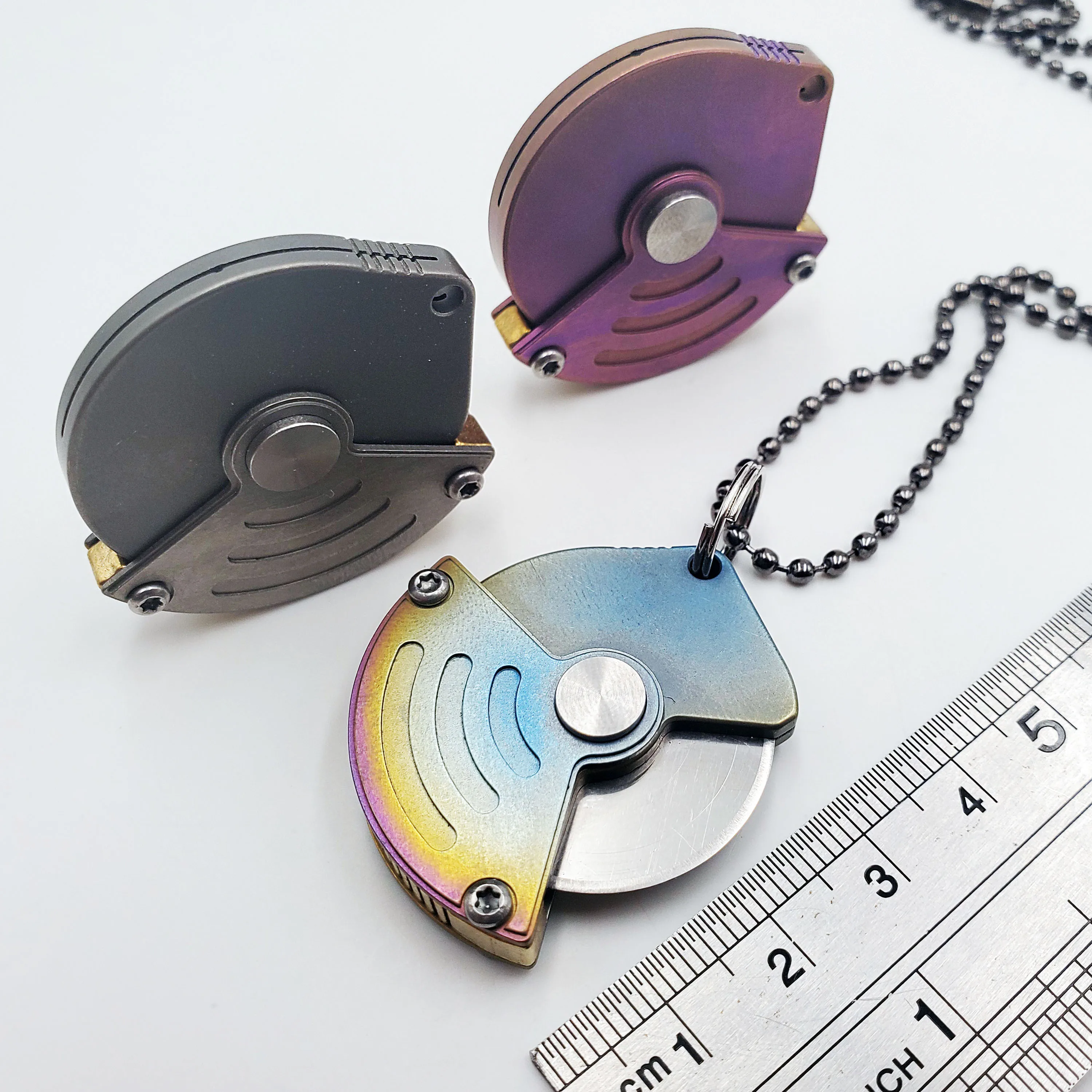 

Titanium Handle Coin Mini Pocket Knife D2 Blade Outdoor Camping Hunting Survival Folding Knives Keychain Multi Pendant EDC Tools
