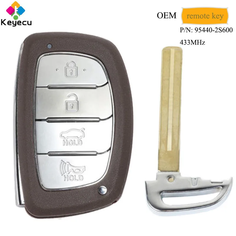 KEYECU OEM умный дистанционный Автомобильный ключ с 4 кнопками и 433 МГц и PCF7945 чип-брелок для hyundai Tucson IX35 P/N: 95440-2S600