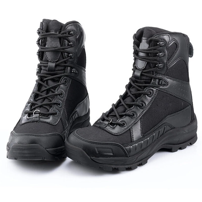 Men's Outdoor Sports Walking Boots Combat Desert Leather Boots Military ...